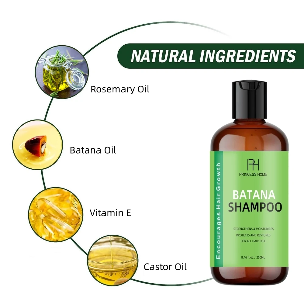 Sulfate Free Hair Loss Shampoo and Conditioner Raw Batana Oil Hair Growth Unrefined Promotes thickness Men & Women