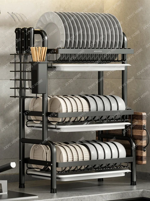 2023 Year New AOLIVIYA Kitchen Dish Storage Rack Countertop Wall Hanging  Drying Bowl Drain Rack Tableware Organizer Set - AliExpress