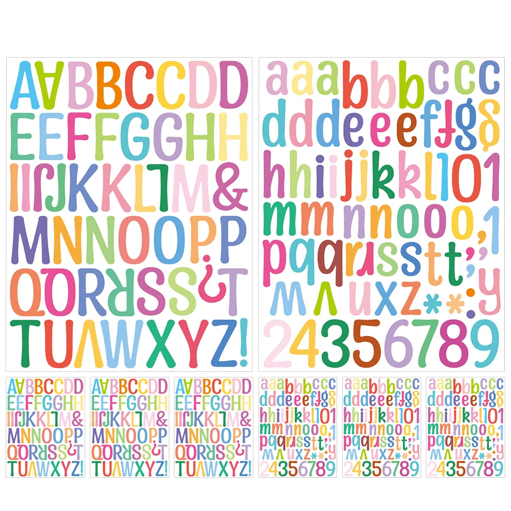 

8 Sheets of Letter Number Stickers DIY Alphabet Number Stickers Scrapbook Numbers Decals