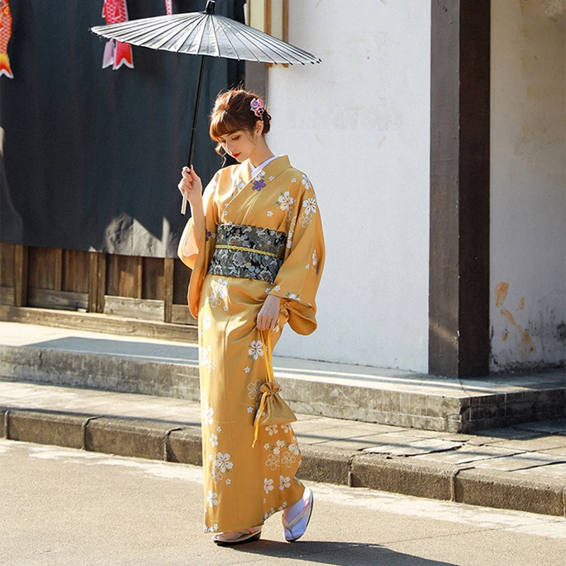 Kimono Japonais Hakama Imprimé Floral - Samouraï Yukata + Ceinture - Pour Cosplay, Halloween, Arts Martiaux