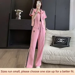 Stylish Sports Casual Suit Women's Summer 2024 New Age-reducing High-end Sweatshirt Fashionable Streetwear 2-piece Set