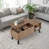 Lift Top Coffee Table with Hidden Compartment - Modern Living Room Dining Table with Rising Tabletop Lifttop Desk for Apartment 6