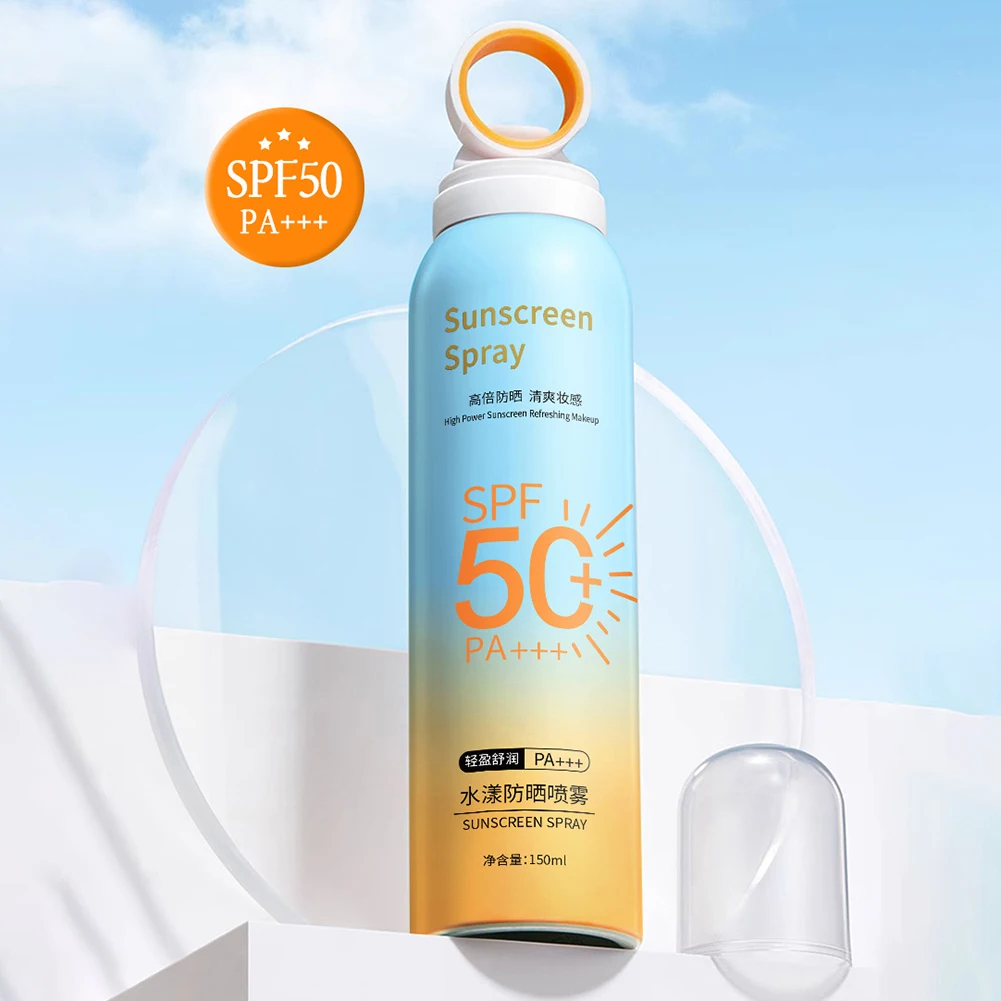 

150 мл маленькие кольца SPF50 + Солнцезащитный спрей контроль жирности освежающий солнцезащитный экран туман для улицы водостойкий УФ-защита туман