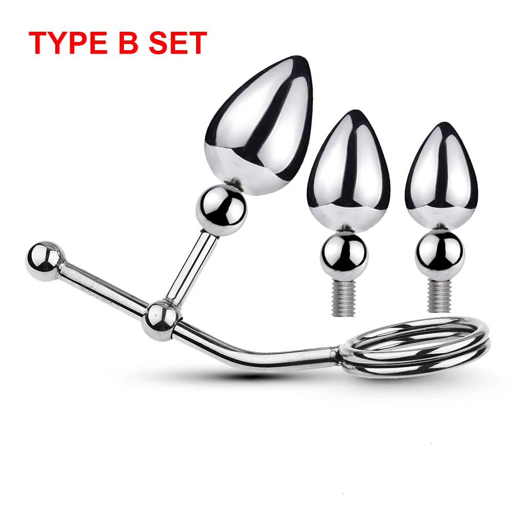 Haak Ring Metaal Verwijderbaar Beweegbaar Enkel Dubbel Bal Speelgoed voor Mannen Sexy Winkel 18+ Anale Plug Staal_voghion.com