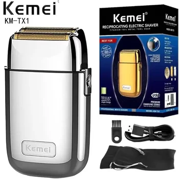 Kemei Tx1 Ricaricabile Custodia In Metallo Rasoio Elettrico Per Gli Uomini Capelli Barba Rasoio Elettrico Testa Calva Macchina Da Barba Barbiere Strumento 1