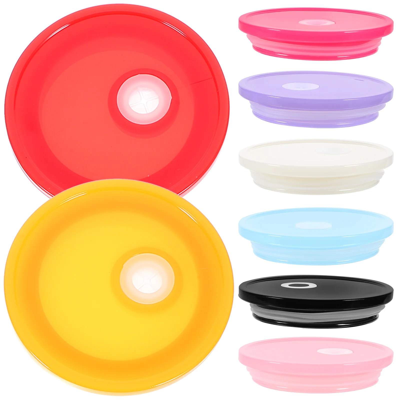 

8pcs Reusable Glass Water Cup Lids Coffee Cup Lid Coffee Mug Cover Glass Cup Lids