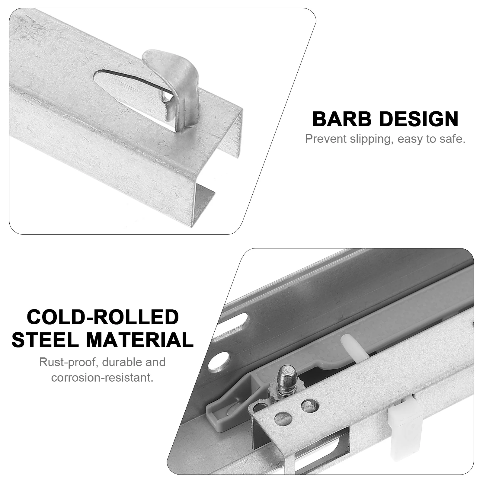 Heavy Drawer Hidden Slides Kitchen Cabinets Track Cold Rolled Steel Rail 2 Pcs drawer slides