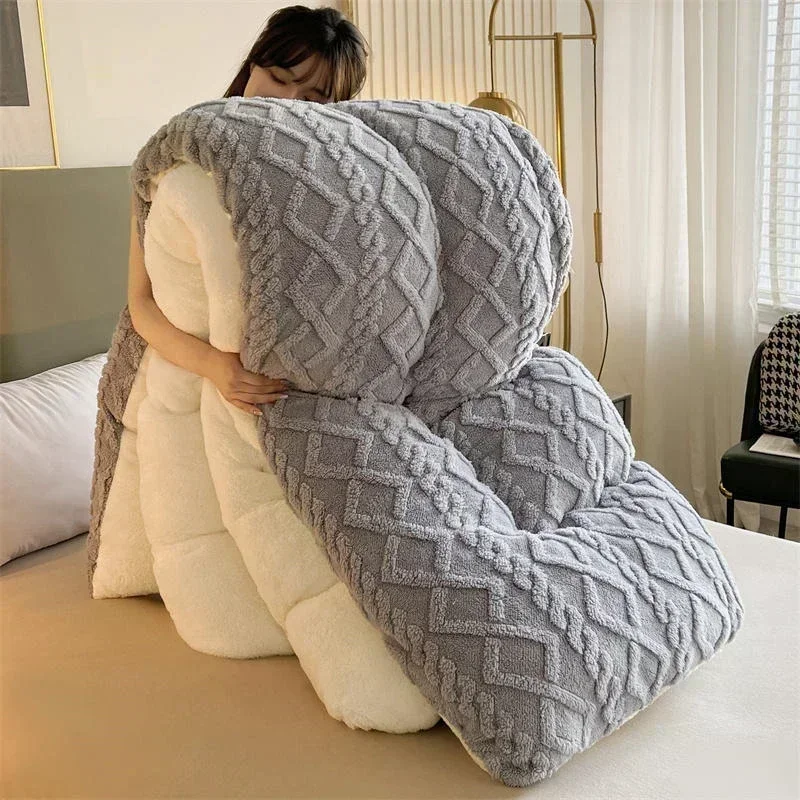 Summout Couverture Polaire Réversible Sherpa – Motif Montagne Brumeuse – 127x152cm – Moelleuse Et Chaude Pour Lit Et Canapé
