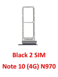 Black SIM Card Tray Slot Holder for Samsung Galaxy Note 10 Series (Black Dual SIM)