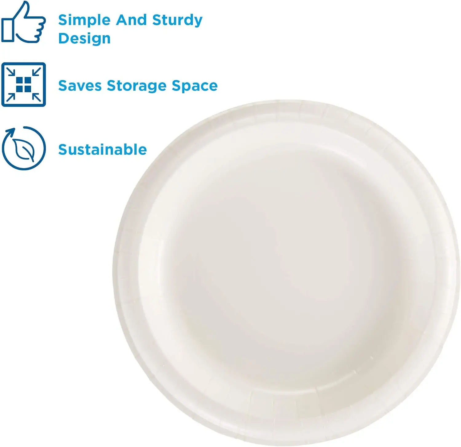 Dixie Basic 8.5" Light-Weight Paper Plates by GP PRO (Georgia-Pacific), White, DBP09W, 500 Count (125 Plates Per Pack, 4 Packs