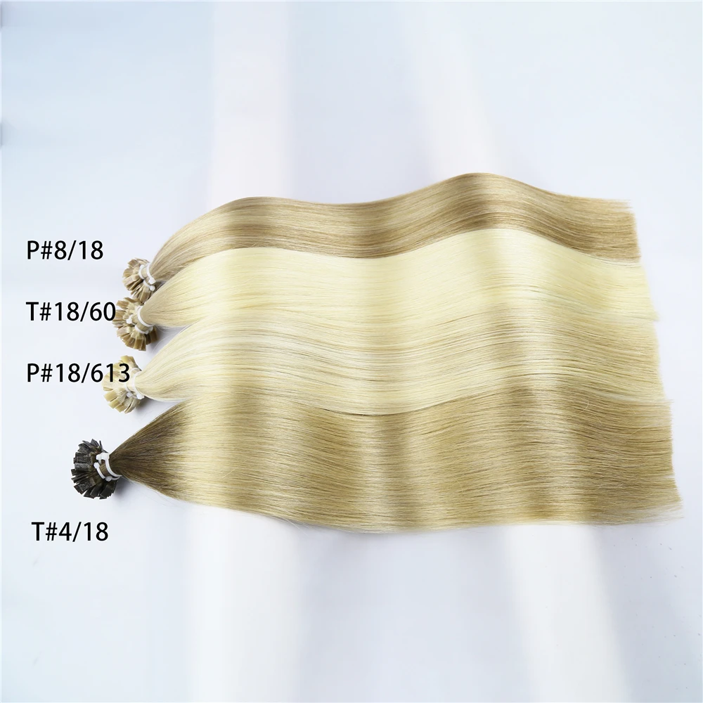 Human Hair Extensions Straight Flat Tip Keratin Capsule 50pcs/Set 12-26inches human hair extension