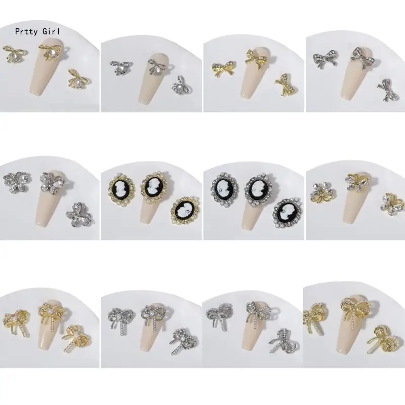 

3 шт., подвески для дизайна ногтей, стразы для ногтей с бантом, драгоценные камни, украшение для дизайна ногтей «сделай сам»,