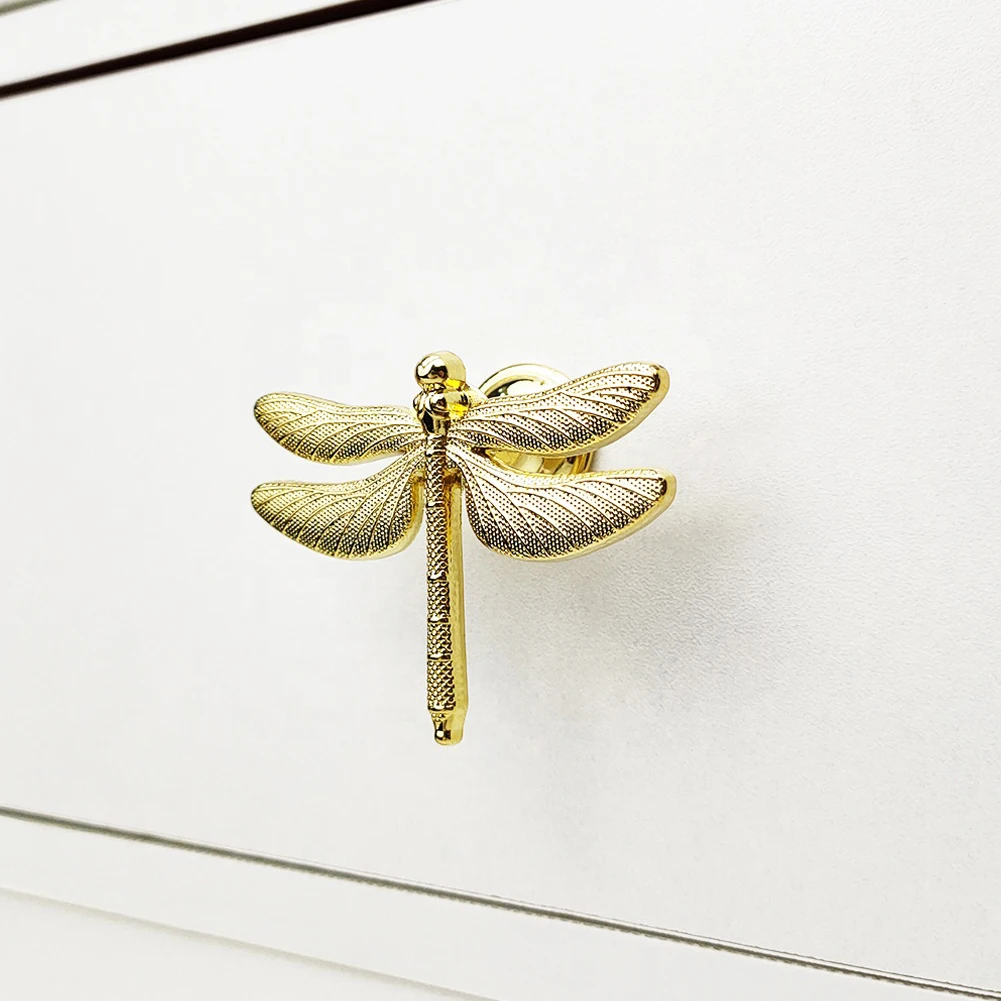 

1pc Cabinets Handle Dragonfly Shape Zinc Alloy Furniture Handle Door Cabinets Knobs For Children Room Drawers Accessories