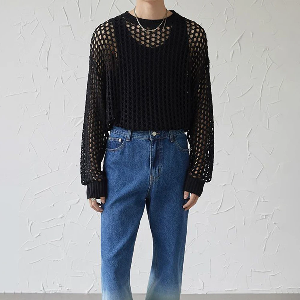 Men Vacation Clothes|men's Vintage Geometric Knit Tee