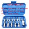 13Pcs Hex Bit Socket Set H2-H14,CRV Sockets 1/4inch,3/8inch & 1/2inch Drive For Hand Use Work On Cars Trucks 5