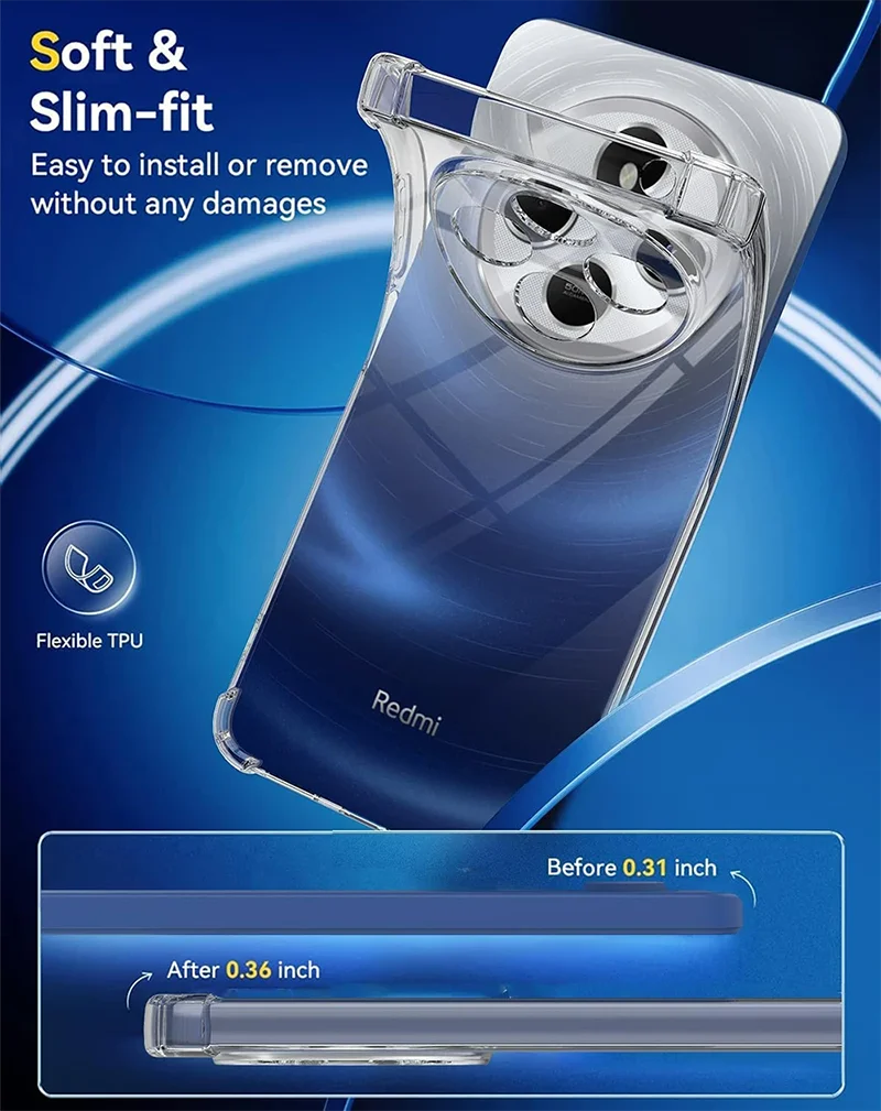 Clear Ultra-Thin Silicone Shockproof Soft Case Cover