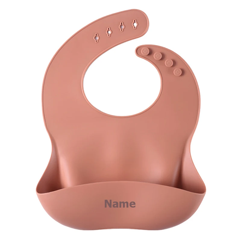 Silicone Bib Baby Drool Catcher with Free Name Engraving Creative Gifts Customized for Boys and Girls