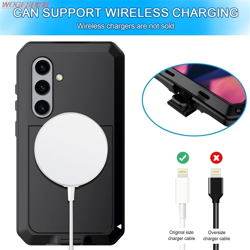 Armor Heavy Duty Protection Phone Case for Samsung Galaxy S24 Plus S24+ 360 Shockproof Metal Tank Cover Fundas IP54 Waterproof