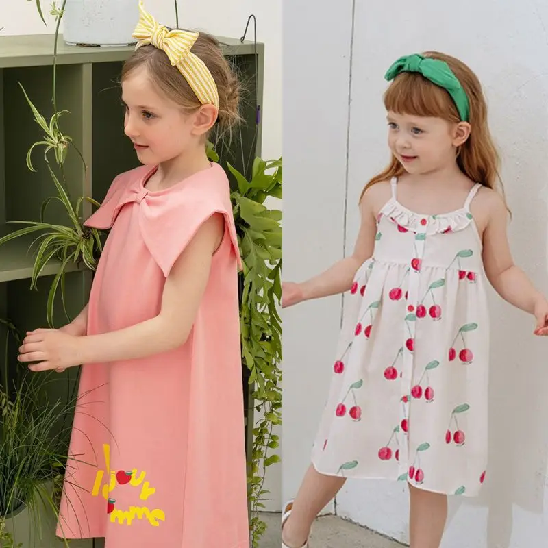 

Jenny&Dave Children's and Girls' Dress 2023 Summer New Product Nordic Fashion Thin Casual Children's Wear Short Sleeve Dress wit