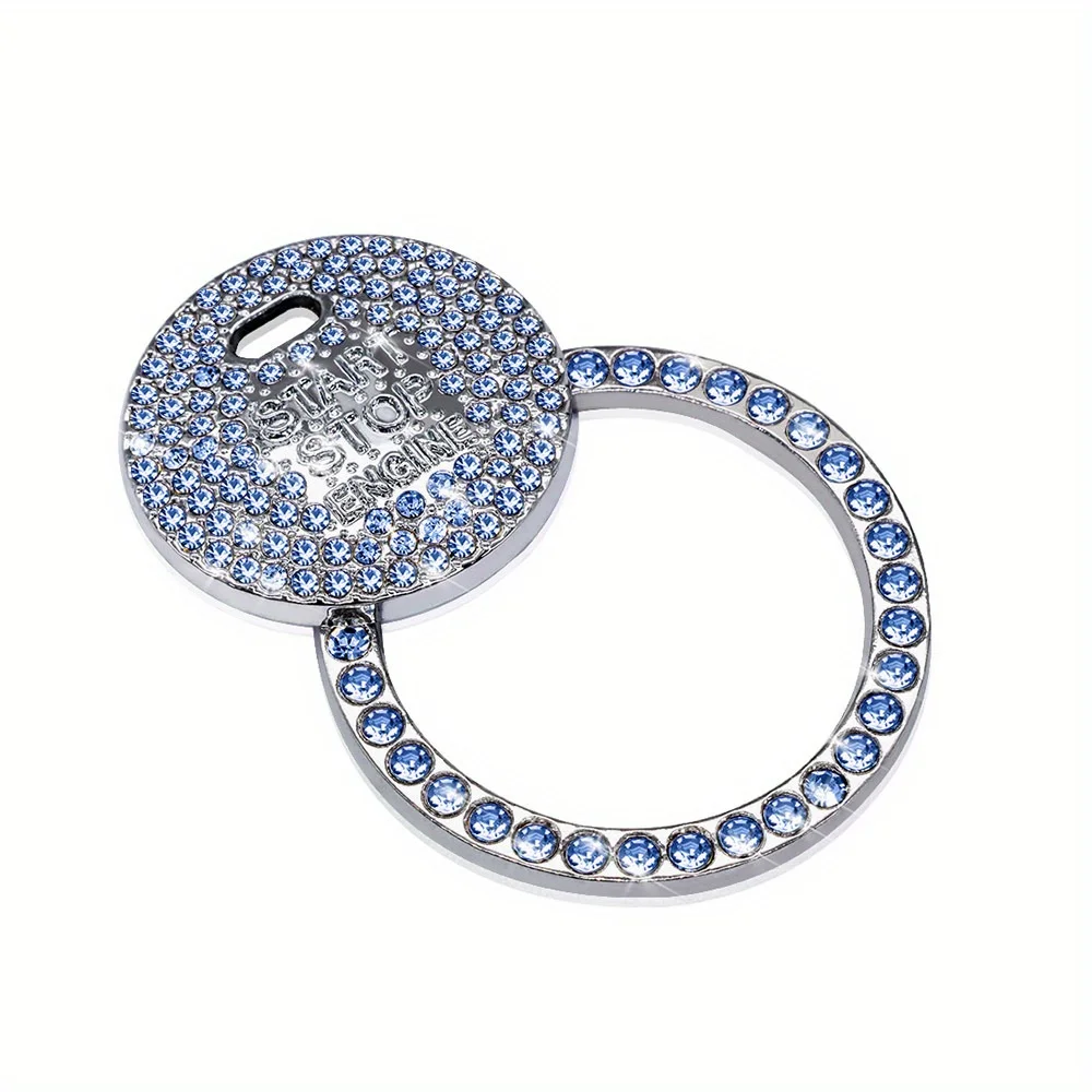 1pc Diamant Taste Aufkleber Zündung Starter Taste Auto Innen Kristall Aufkleber Start Stop Zündung Taste Aufkleber – Detail 5