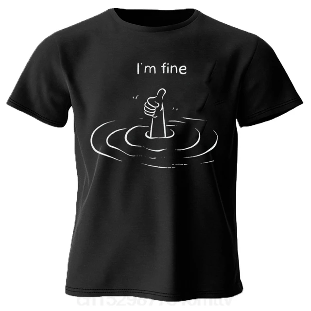 T'm Fine T-Shirt imprimé 100% coton t-shirts d'été pour hommes femmes surdimensionné décontracté hauts 1