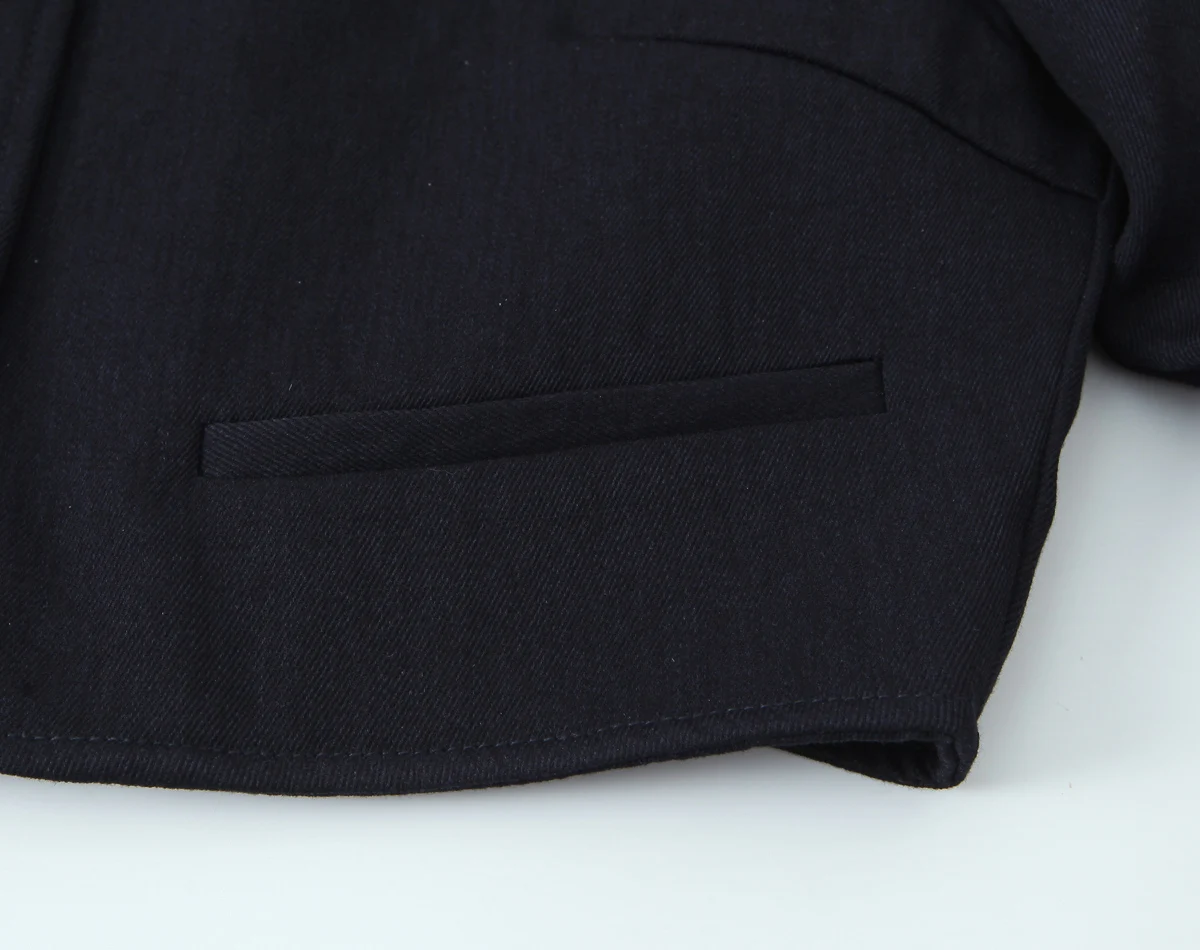 BSAY Damen-Herbstjacke, neu, 2025, Rundhalsausschnitt, langärmelig, goldfarben, einreihig, Knopf, kurze Anzugjacke oder lässige Shorts mit Gürtel – Detail 10