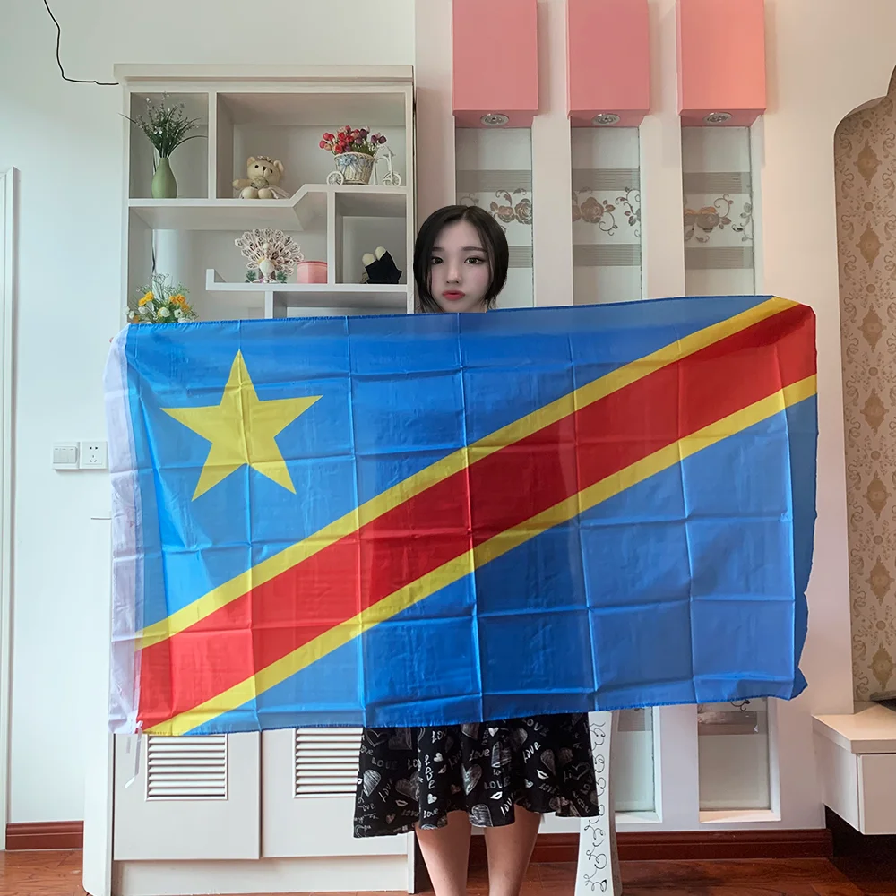

zwjflagshow flag Congo Democratic Republic of the Congo flag polyester hanging Banner 3x5 ft National flag Home Decoration flag