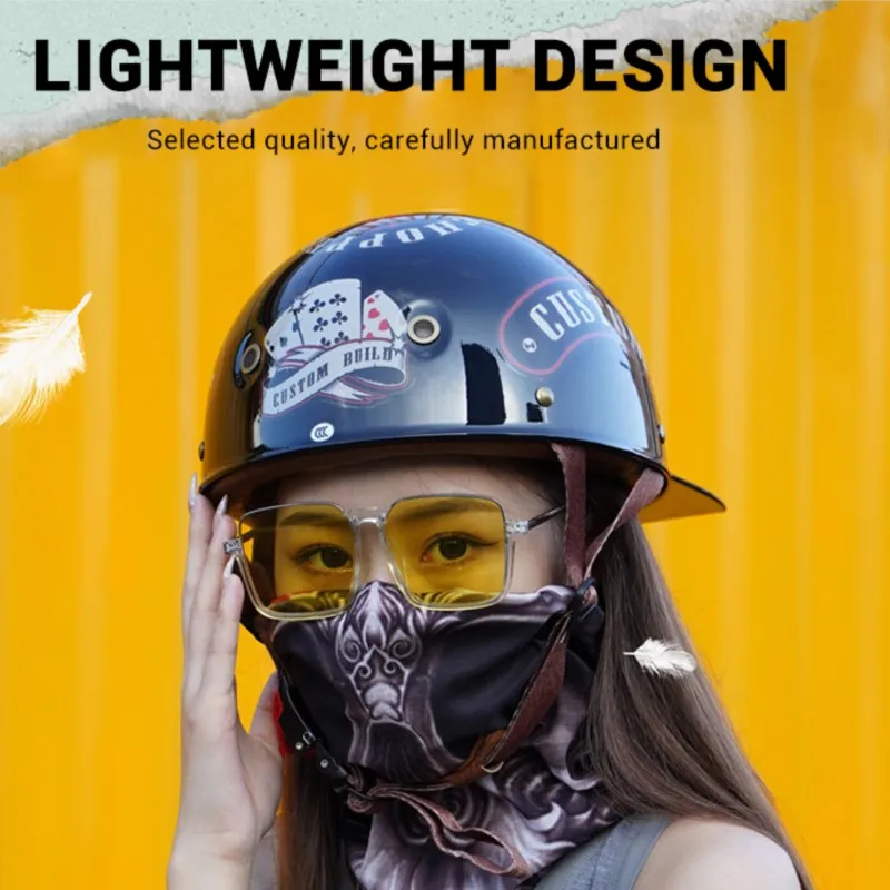 Motorcycle Helmet DOT Certification Retro Moto Helmet Half Face Cycling Helmet Baseball Cap Fashion Personality Capacete De Moto