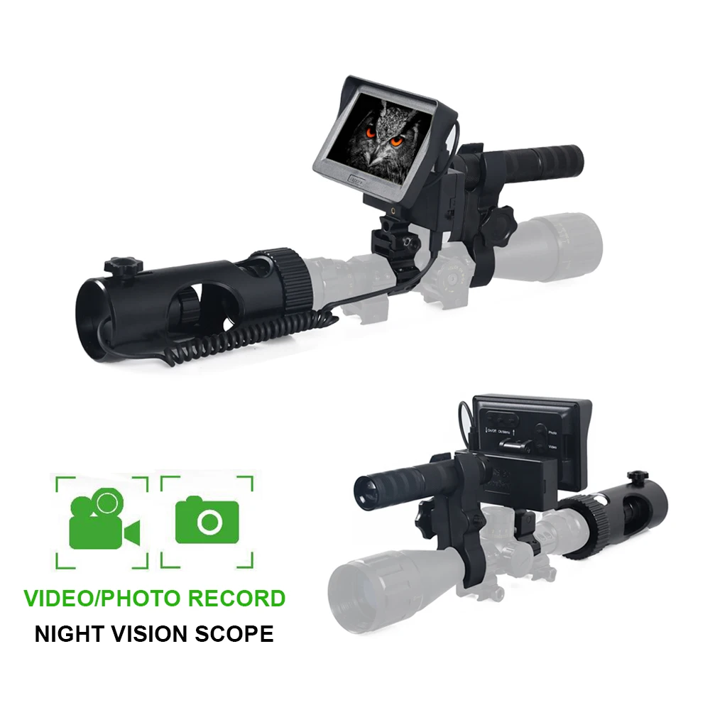 

Megaorei 2 Hunting Night Vision Riflescope 4.3inch Display HD Digital Optics Sight Video Camera Infrared Laser LED 400 Meters