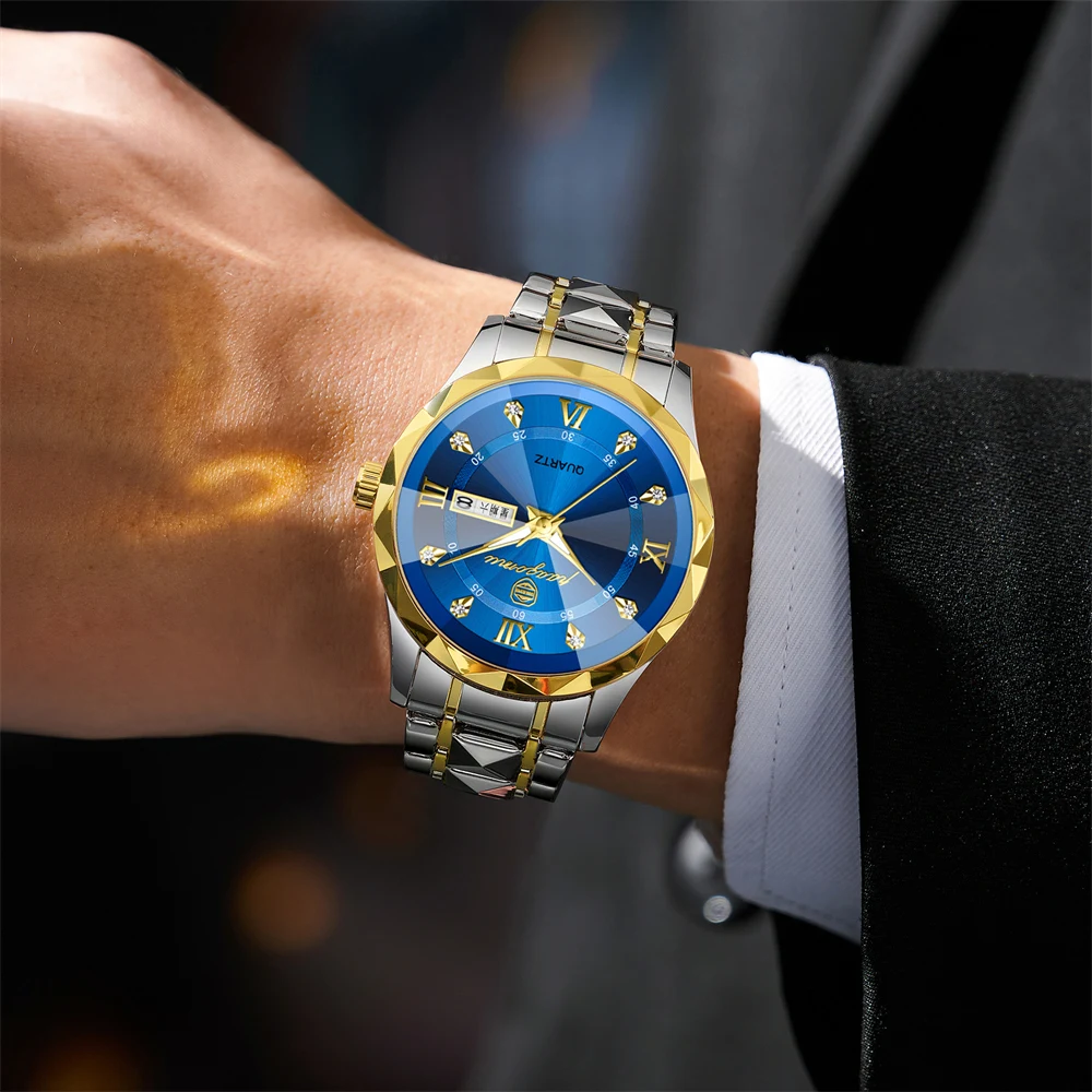 2025 New Luxury Men Watches Business Top Brand Man Wristwatch Waterproof Luminous Date Week Quartz Men's Watch High Quality+Box 6