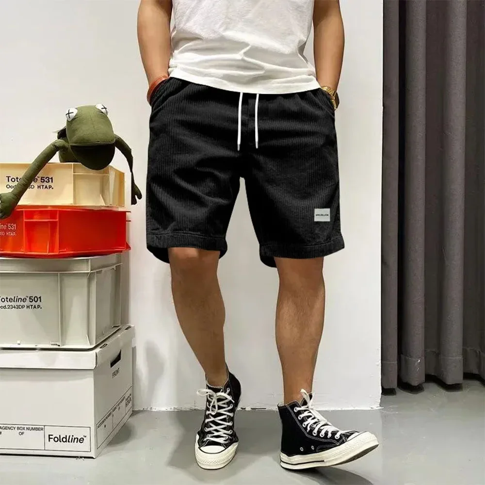 Men's Summer Shorts Corduroy Short Pants Baggy Loose Basketball Shorts Casual Male Sweatpants Elastic Waist Sports Shorts 5