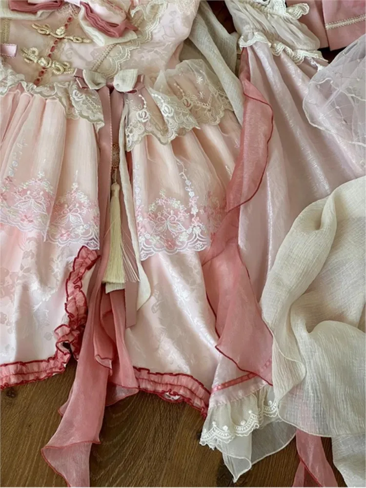 A new pink Chinese-style sweet and cute trailing dress - AliExpress  200000345
