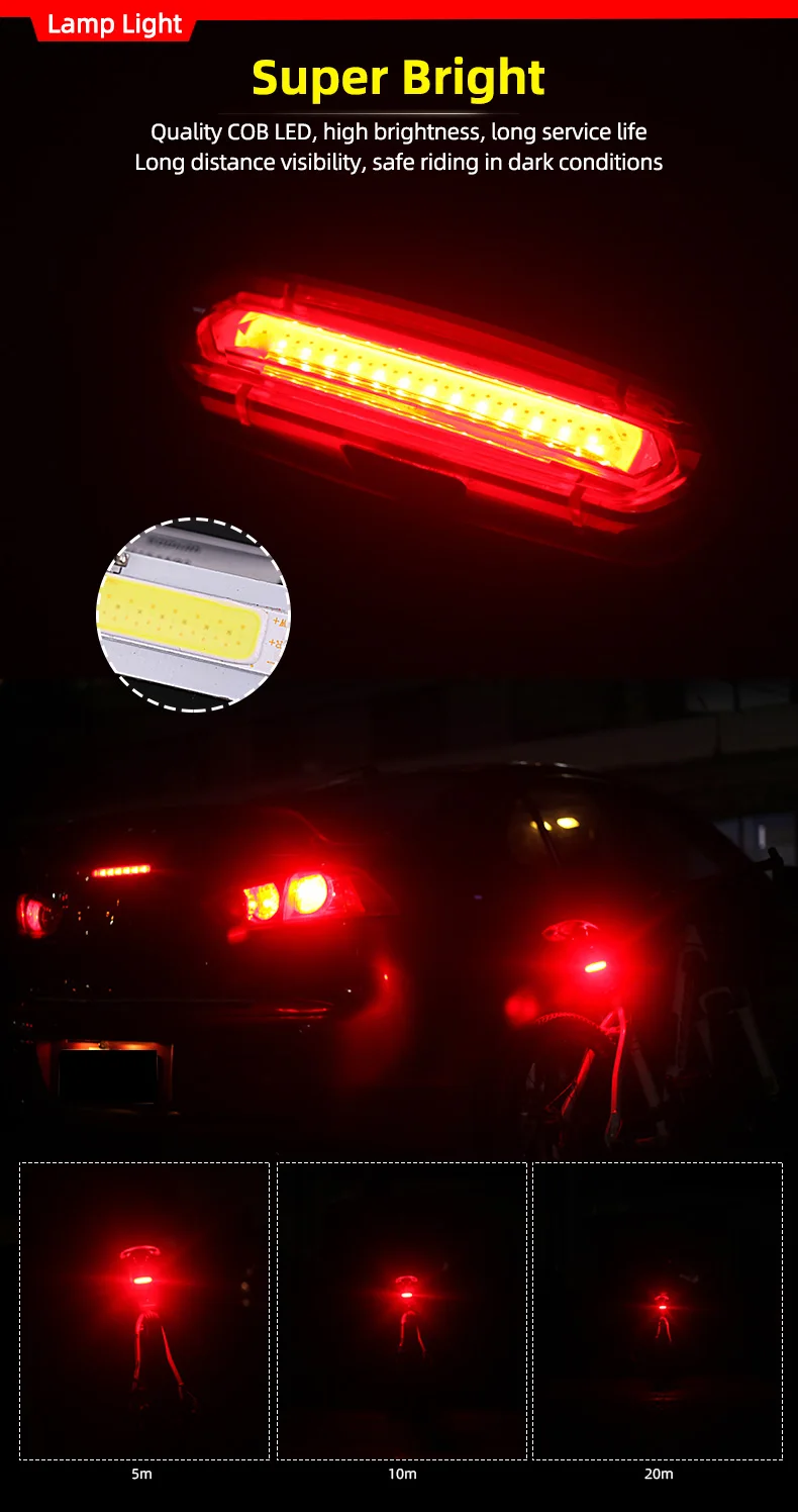 Description Picture 5 of itemBicycle Tail Light Seatpost/ Frame Tube Quick Mount USB Rechargeable Type C Port Taillight Lamp for MTB Road Safety Night Riding