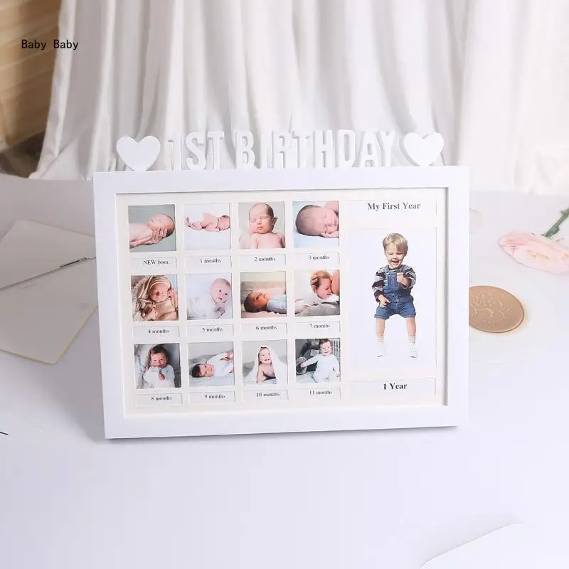 

First Year Photo Moment Baby Frame DIY 0-12 Month Picture Display Gift Q81A