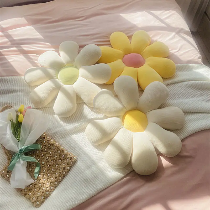 작은 데이지 쿠션 해바라기 베개, 꽃잎 꽃, 귀여운 생일 선물, 집 장식, 침실, 사무용품 베개, 40cm