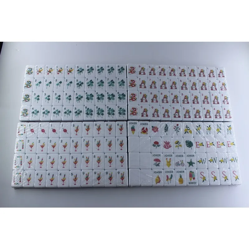 1-7/16인치 4겹 각인된 미국 마작 세트, 160개, 콘플라워 블루와 미드나잇 로터스 패드 포함