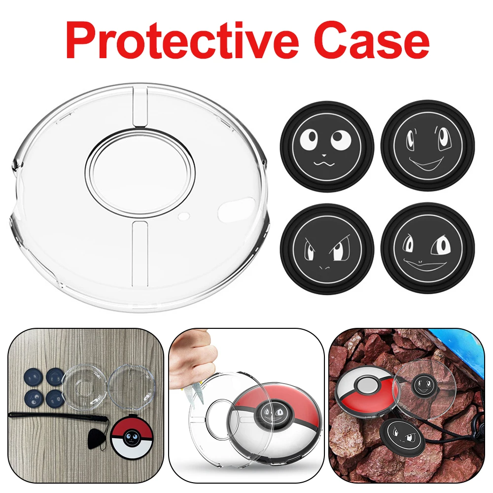 TransparentPCProtectiveCasewith4RubberPadsforPokemonGoPlus