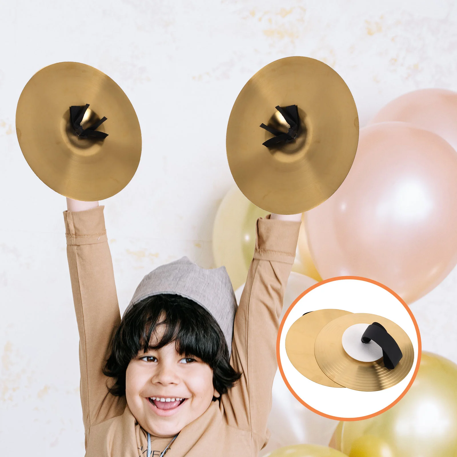 1 Pair Metal Hand Cymbals Clear Hand Cymbals Bright Sound School Performances Band Practices