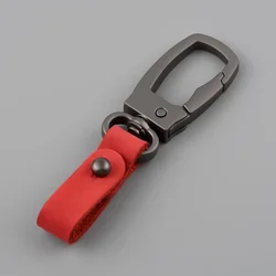 Elegant Genuine Leather Handmade Keychain Accessory (Red)