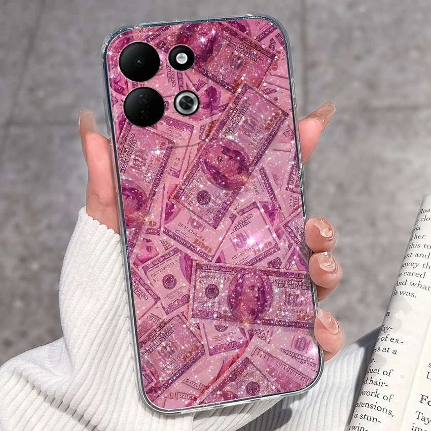 Sleeping Beauty Pattern Black Clear TPU Shockproof Phone Case - Lightweight Shell