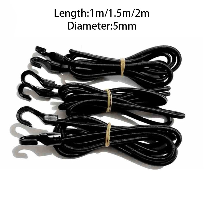 Bungee Straps Cargo Straps Cargo Tie Down Strap Lashing Strap Tie Down Straps Luggage Strap Elastic Binding Rope 1m/1. 5m/2m Motorcycle Heavy Duty Elastic Bungee Shock Cord Strap Stretch Plastic Hook Elastic Round Rope Luggage Tent