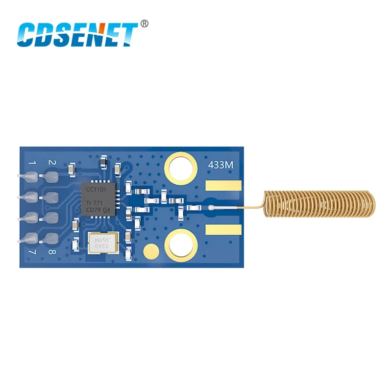 433 Mhz Cc1101 Modulo Rf Wireless E07-M1101D-Th 10Mw 500M Spi Smd Trasmettitore E Ricevitore Rf 433 Mhz Con Antenna A Molla