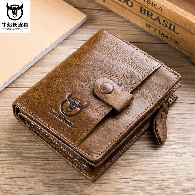 CONTACT'S Genuine Cowhide Leather Men Wallet Trifold Wallets Fashion Design  Brand Purse ID Card Holder With Zipper Coin Pocket - AliExpress