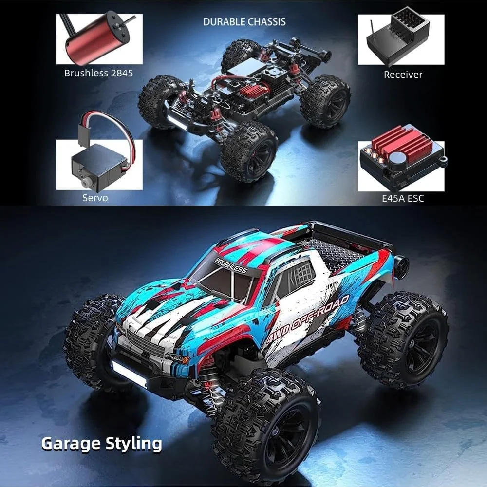 Châssis de la voiture RC HYPER GO MJX16208 sans balais 70 km/h 1/16 4WD tout-terrain