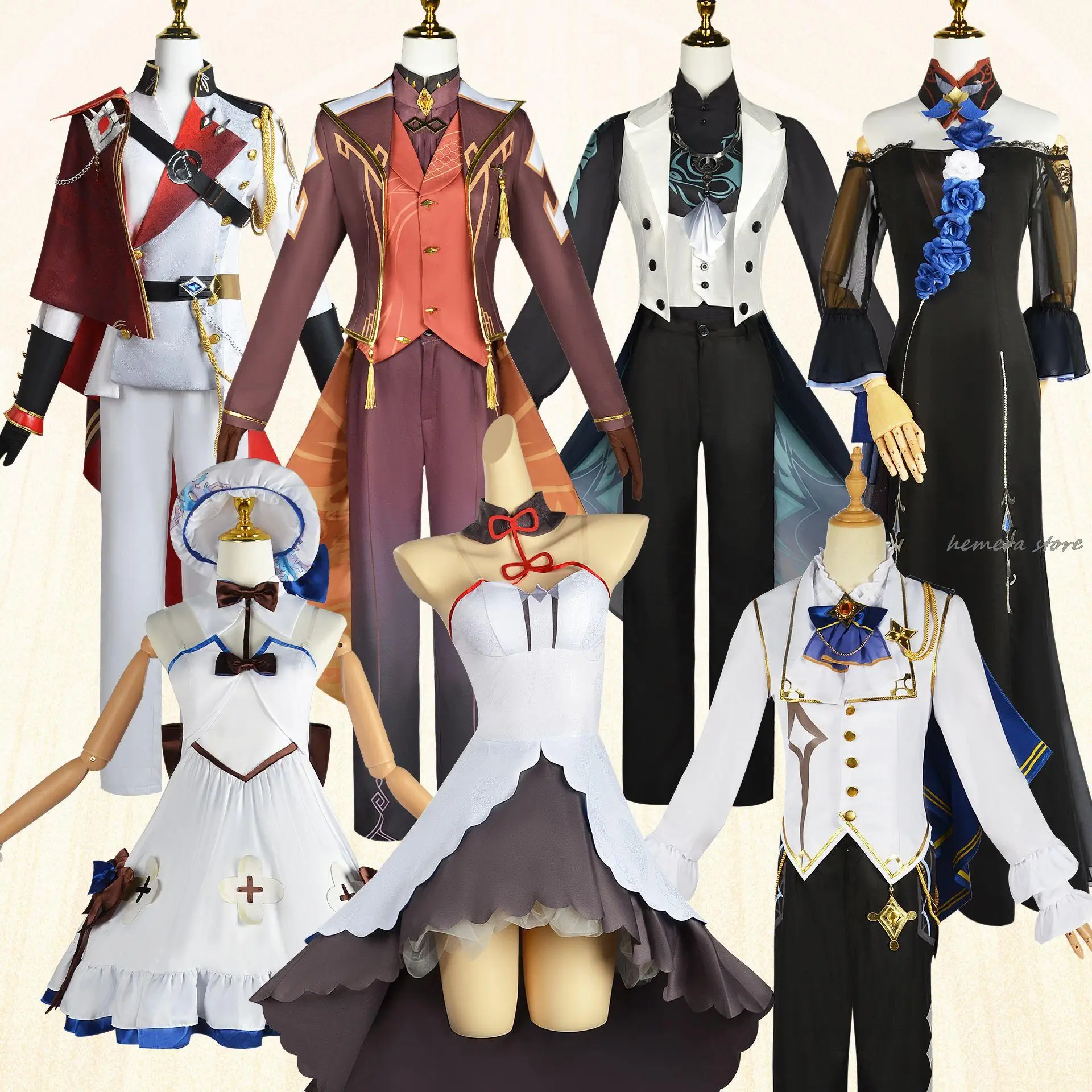 

Genshin Impact Symphony Xiao Cosplay Albedo Uniform Eula Cosplay Diona Dress Halloween Party Sing Perform Outfit for Women Men