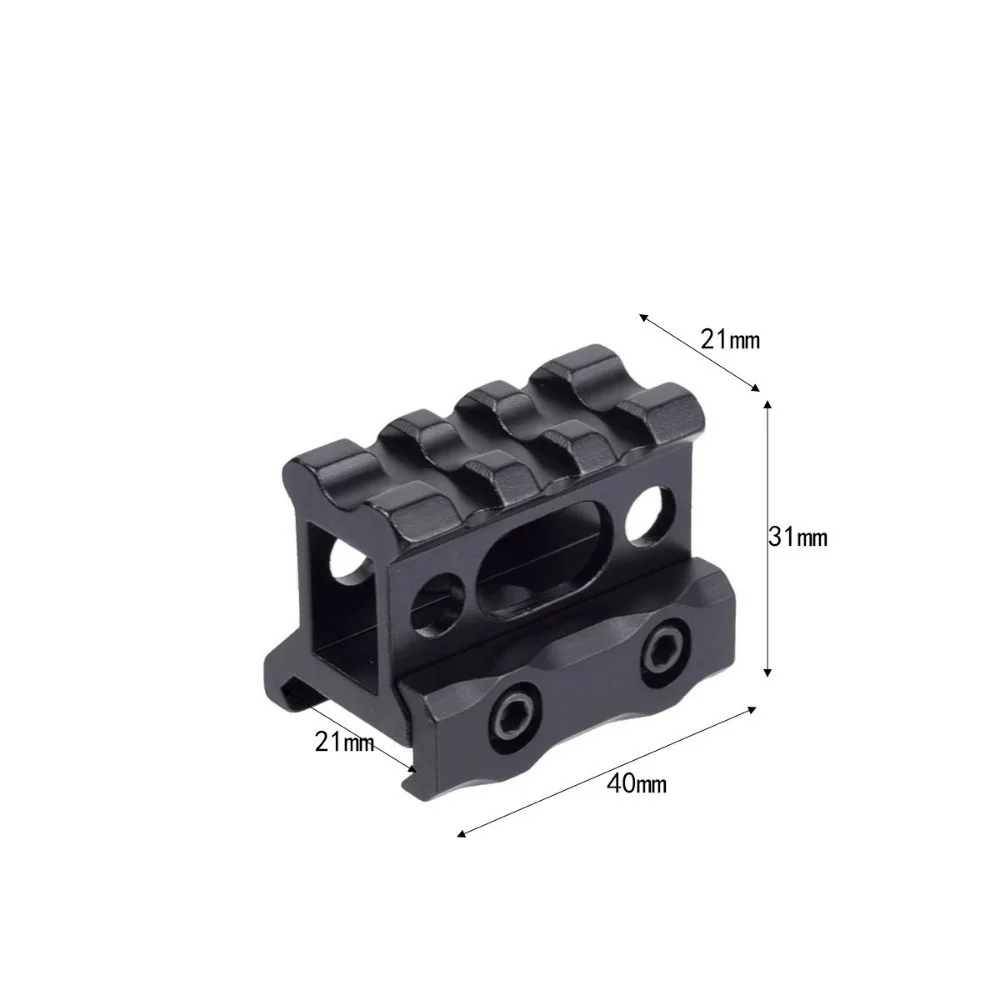 1" Height Picatinny Short Riser Mount Aluminum Alloy Scope Base 20mm Picatinny Rail