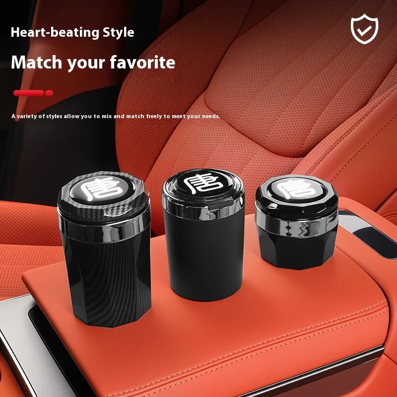 BYD Sealion 8 Tang L Dmi/P EV 자동차용 뚜껑이 있는 재떨이, 다기능 금속 라이너, 내부 개조 용품