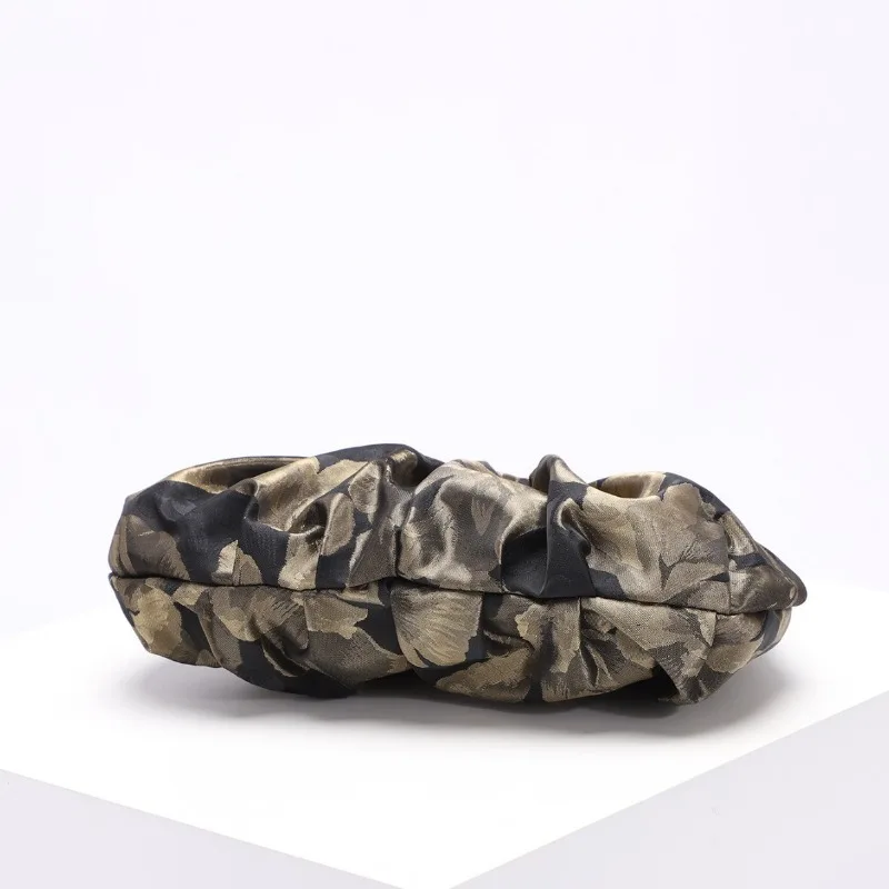 Retro 2025 New flower Half Moon Tote Bag Shoulder Handbags Design Fashionable Personality Popularity Handbags for Women