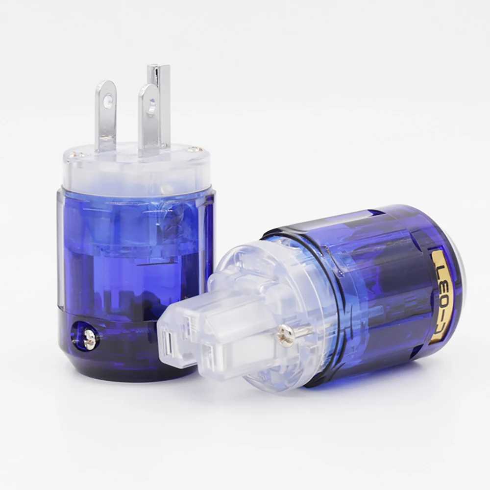 

Free shipping pair P-037 Platinum Plated US Power plug + C-037 IEC Connecter DIY Cable transparent