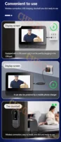Sonnette Wifi sans fil avec caméra, interphone vidéo 1080P, étanche, écran IPS 4,3 pouces, sécurité domestique, Vision nocturne IR 6